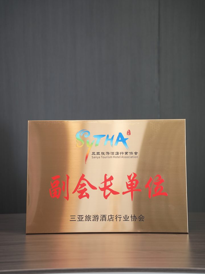 三亚旅游酒店行业协会副会长单位牌匾